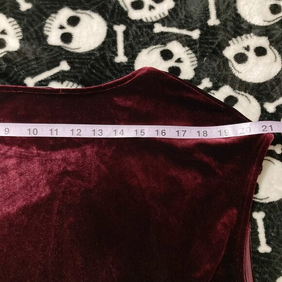 GUILLAUME Plus-size maroon velvet short-sleeve top ~ Goth XXL 2X XXXL 3X shirt - Picture 9 of 12
